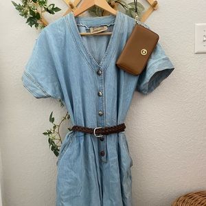 Vintage Denim Romper w/ Pockets by Studio Ease- Size L